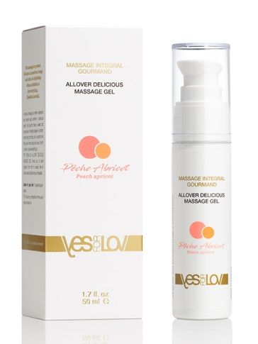 Универсальный массажный гель-смазка Allover Delicious Massage Gel с ароматом персика и аброкоса - 50 мл. - YESforLOV - купить с доставкой в Энгельсе