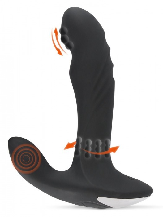 Черный вибромассажер простаты с функцией римминга Plug with Perineum Stimulator - 16,6 см. - Orion - в Энгельсе купить с доставкой