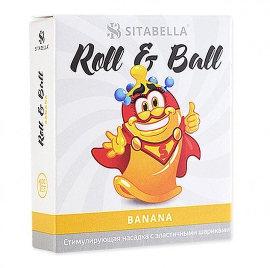 Стимулирующий презерватив-насадка Roll   Ball Banana - Sitabella - купить с доставкой в Энгельсе