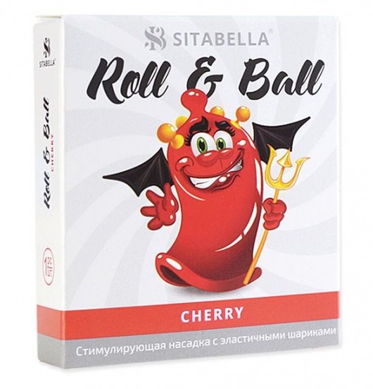 Стимулирующий презерватив-насадка Roll   Ball Cherry - Sitabella - купить с доставкой в Энгельсе