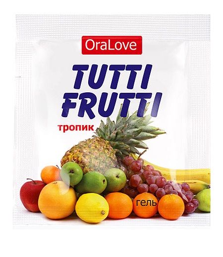 Пробник гель-смазки Tutti-frutti со вкусом тропических фруктов - 4 гр. - Биоритм - купить с доставкой в Энгельсе