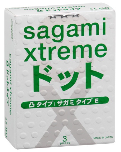 Презервативы Sagami Xtreme SUPER DOTS с точками - 3 шт. - Sagami - купить с доставкой в Энгельсе