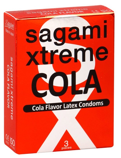 Ароматизированные презервативы Sagami Xtreme COLA - 3 шт. - Sagami - купить с доставкой в Энгельсе