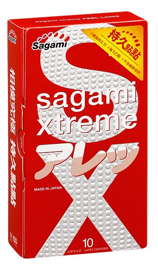 Утолщенные презервативы Sagami Xtreme Feel Long с точками - 10 шт. - Sagami - купить с доставкой в Энгельсе