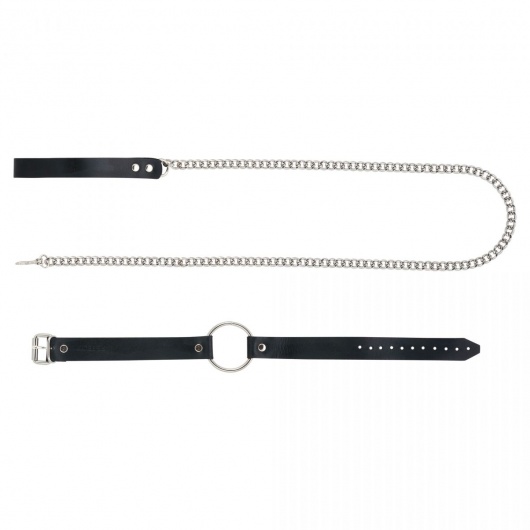 Черный поводок и чокер с кольцом Rada - Rebelts - купить с доставкой в Энгельсе