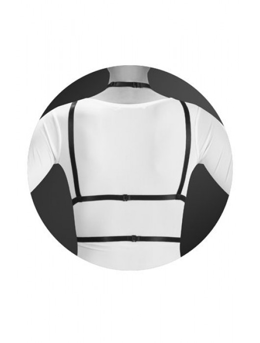 Черная упряжь на грудь Laura - Bijoux Pour Toi - купить с доставкой в Энгельсе