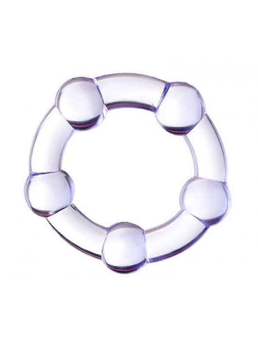 Фиолетовое эрекционное кольцо на пенис с бусинами - Штучки-дрючки - в Энгельсе купить с доставкой