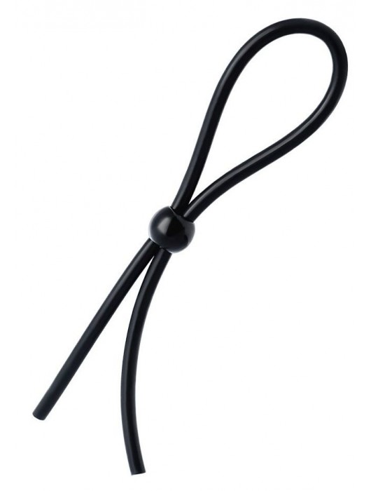 Черное лассо на пенис с одной бусиной - A-toys - в Энгельсе купить с доставкой