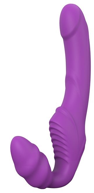 Фиолетовый безремневой вибрострапон DOUBLE DIPPER - Dream Toys - купить с доставкой в Энгельсе