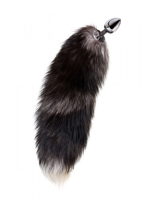 Серебристая металлическая анальная втулка с хвостом чернобурой лисы - размер S - ToyFa - купить с доставкой в Энгельсе