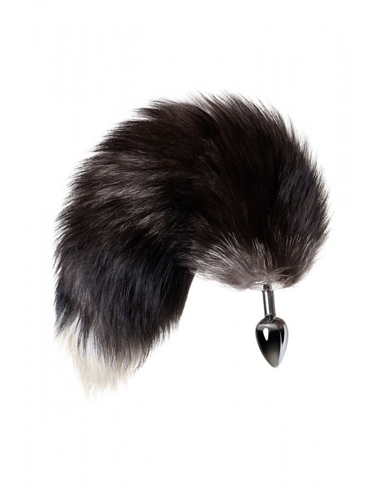 Серебристая металлическая анальная втулка с хвостом чернобурой лисы - размер S - ToyFa - купить с доставкой в Энгельсе