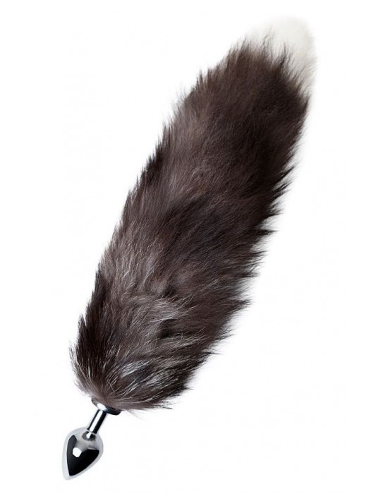 Серебристая металлическая анальная втулка с хвостом чернобурой лисы - размер S - ToyFa - купить с доставкой в Энгельсе