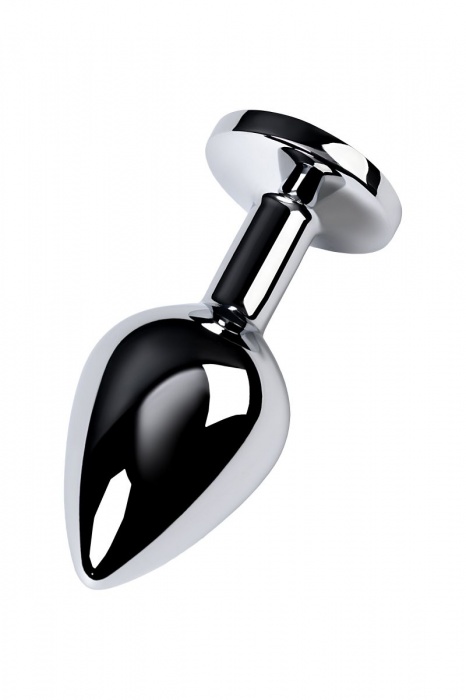 Серебристая конусовидная анальная пробка с голубым кристаллом - 8 см. - ToyFa - купить с доставкой в Энгельсе