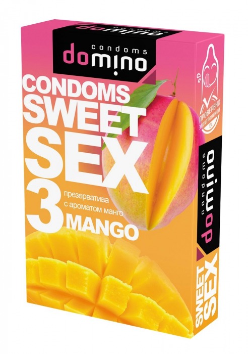 Презервативы для орального секса DOMINO Sweet Sex с ароматом манго - 3 шт. - Domino - купить с доставкой в Энгельсе