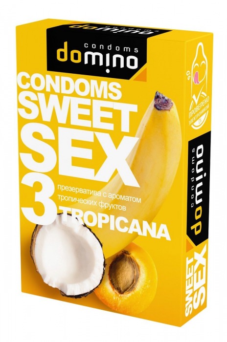 Презервативы для орального секса DOMINO Sweet Sex с ароматом тропических фруктов - 3 шт. - Domino - купить с доставкой в Энгельсе