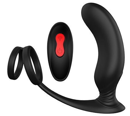 Черный массажер простаты REMOTE P-PLEASER - Dream Toys - в Энгельсе купить с доставкой