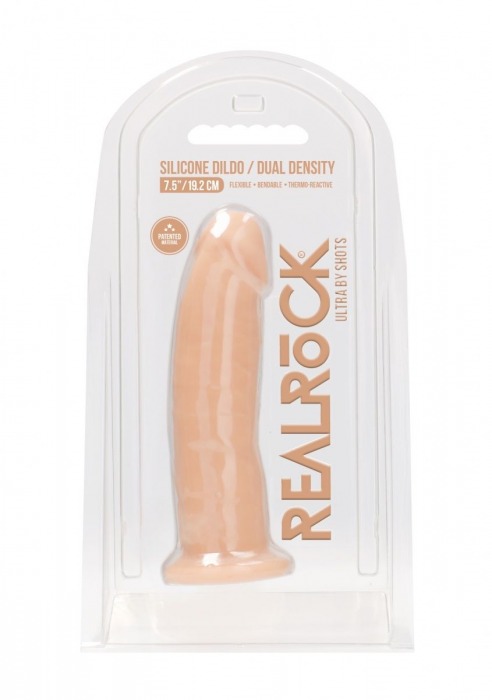 Телесный фаллоимитатор без мошонки Silicone Dildo Without Balls - 19,2 см. - Shots Media BV