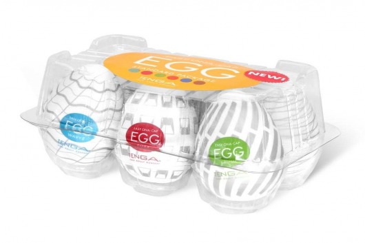 Набор из 6 мастурбаторов Tenga EGG Easy Beat с различным рельефом - Tenga - в Энгельсе купить с доставкой
