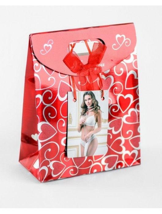 Бело-красный ошейник из натуральной кожи с нежным мехом - БДСМ Арсенал - купить с доставкой в Энгельсе