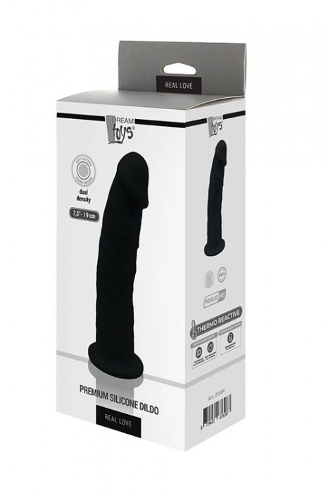 Черный реалистичный фаллоимитатор DILDO 7.5INCH BLACK - 19 см. - Dream Toys