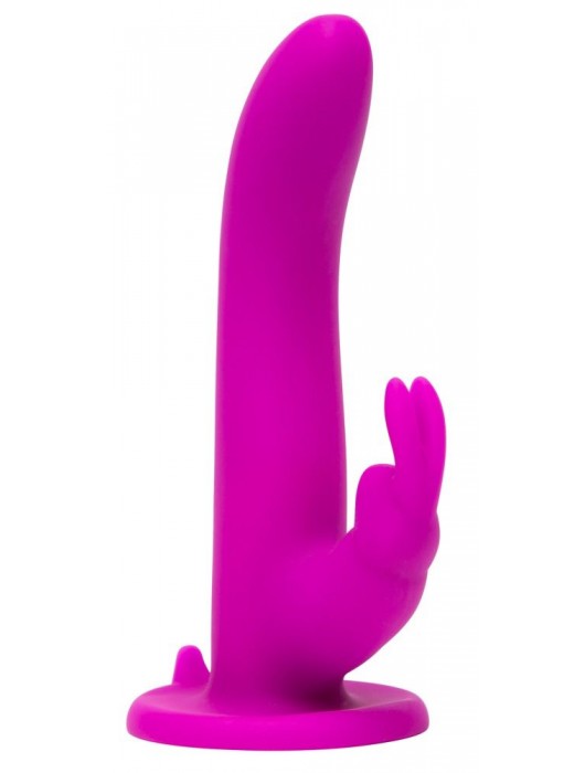 Лиловый страпон Rechargeable Vibrating Strap-On Harness Set - 17,6 см. - Happy Rabbit - купить с доставкой в Энгельсе