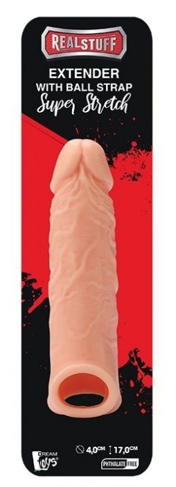 Телесная насадка EXTENDER WITH BALL STRAP 6.5 - 17 см. - Dream Toys - в Энгельсе купить с доставкой