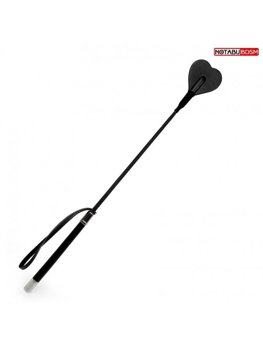 Черный стек с наконечником-сердечком - 54 см. - Notabu - купить с доставкой в Энгельсе