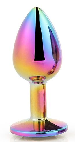 Голографическая анальная втулка с радужным кристаллом - 7,1 см. - Dream Toys - купить с доставкой в Энгельсе