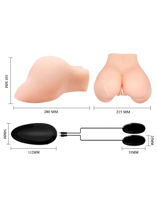 Телесная вибровагина Julie с 2 рабочими отверстиями - Baile - в Энгельсе купить с доставкой