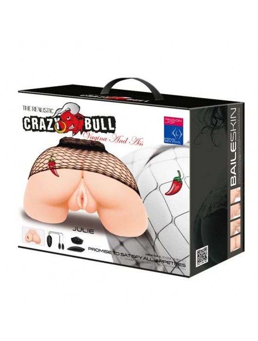 Телесная вибровагина Julie с 2 рабочими отверстиями - Baile - в Энгельсе купить с доставкой