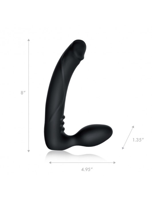 Черный безремневой страпон с вибрацией - 20,3 см. - Pegasus - купить с доставкой в Энгельсе