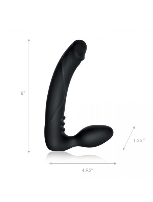 Черный безремневой страпон с вибрацией - 20,3 см. - Pegasus - купить с доставкой в Энгельсе