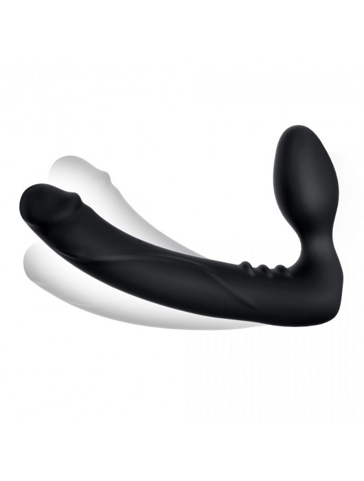 Черный безремневой страпон с вибрацией - 20,3 см. - Pegasus - купить с доставкой в Энгельсе