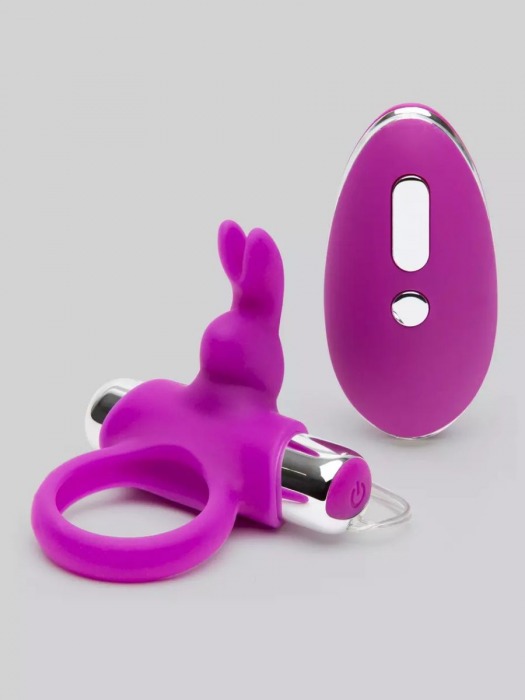 Лиловое виброкольцо с пультом ДУ Remote Control Cock Ring - Happy Rabbit - в Энгельсе купить с доставкой