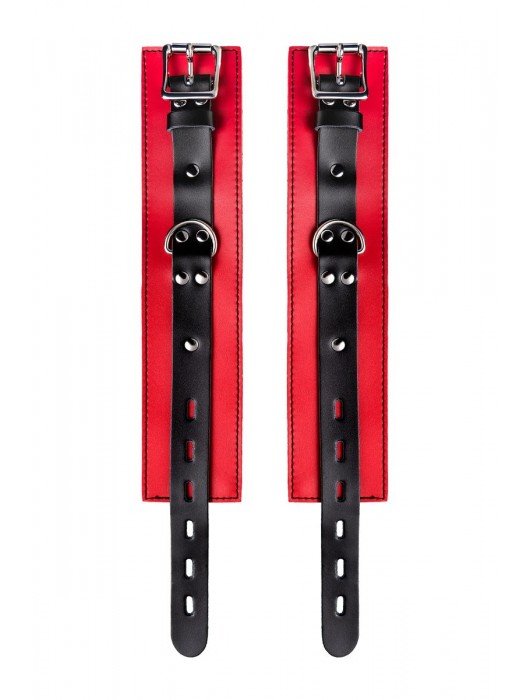 Красно-черные оковы на ноги из кожи - ToyFa - купить с доставкой в Энгельсе