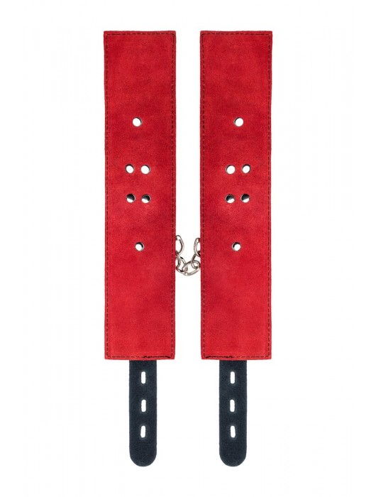 Красно-черные оковы на ноги из кожи - ToyFa - купить с доставкой в Энгельсе