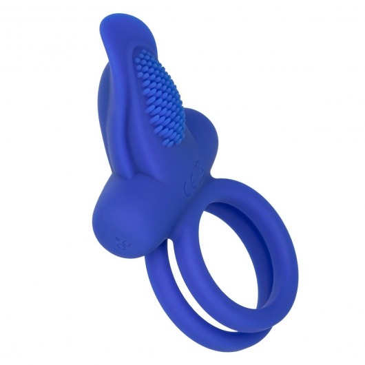 Синее перезаряжаемое эрекционное кольцо Silicone Rechargeable Dual Pleaser Enhancer - California Exotic Novelties - в Энгельсе купить с доставкой