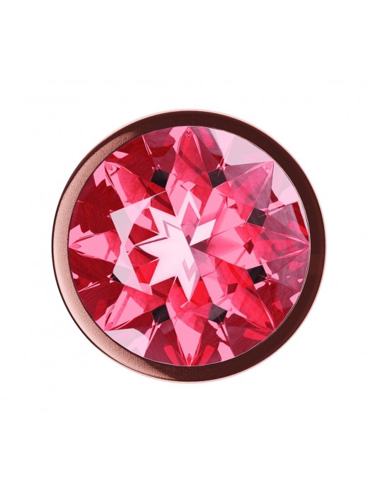 Пробка цвета розового золота с малиновым кристаллом Diamond Ruby Shine L - 8,3 см. - Lola Games - купить с доставкой в Энгельсе