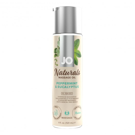 Массажное масло с ароматом перечной мяты и эвкалипта JO Naturals Peppermint   Eucalyptus - 120 мл. - System JO - купить с доставкой в Энгельсе