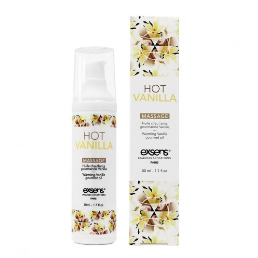 Разогревающее массажное масло с ароматом ванили Gourmet Hot Vanilla - 50 мл. - Exsens - купить с доставкой в Энгельсе