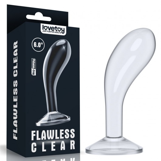 Прозрачный стимулятор простаты Flawless Clear Prostate Plug - 15 см. - Lovetoy - в Энгельсе купить с доставкой