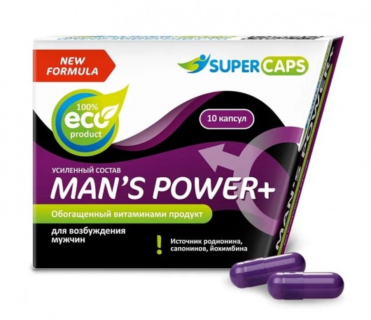 Возбуждающее средство для мужчин Mans Power plus - 10 капсул (0,35 гр.) +1 в подарок - SuperCaps - купить с доставкой в Энгельсе