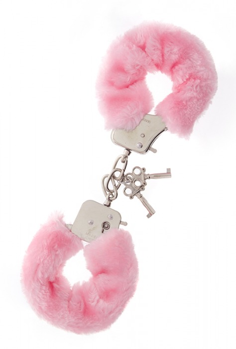 Металлические наручники с розовой меховой опушкой METAL HANDCUFF WITH PLUSH PINK - Dream Toys - купить с доставкой в Энгельсе