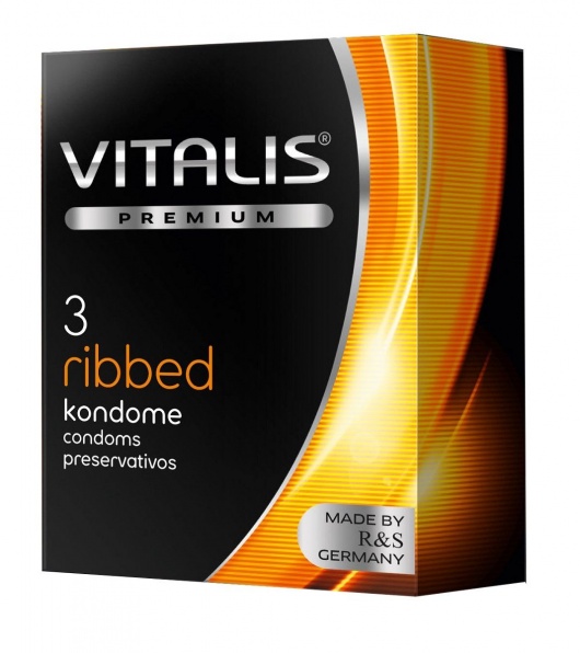 Ребристые презервативы VITALIS PREMIUM ribbed - 3 шт. - Vitalis - купить с доставкой в Энгельсе