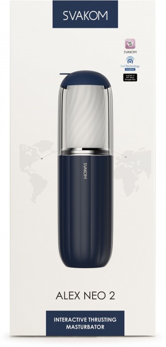 Черно-белый интерактивный мастурбатор Alex Neo 2 - Svakom - в Энгельсе купить с доставкой