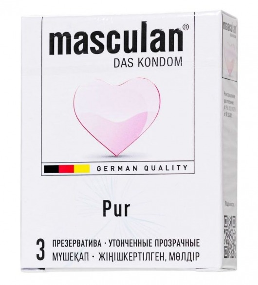 Супертонкие презервативы Masculan Pur - 3 шт. - Masculan - купить с доставкой в Энгельсе