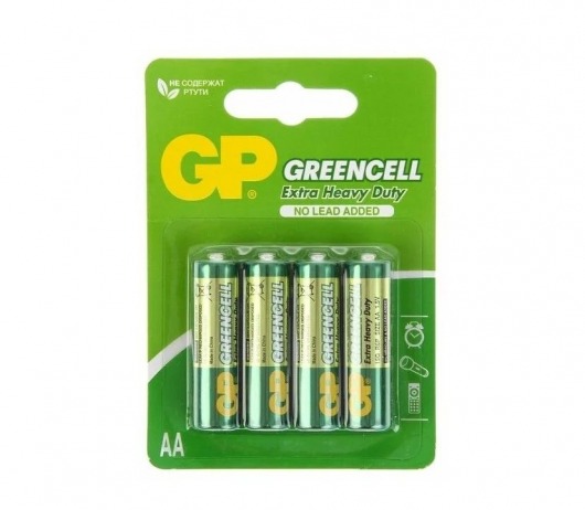 Батарейки солевые GP GreenCell AA/R6G - 4 шт. - Элементы питания - купить с доставкой в Энгельсе