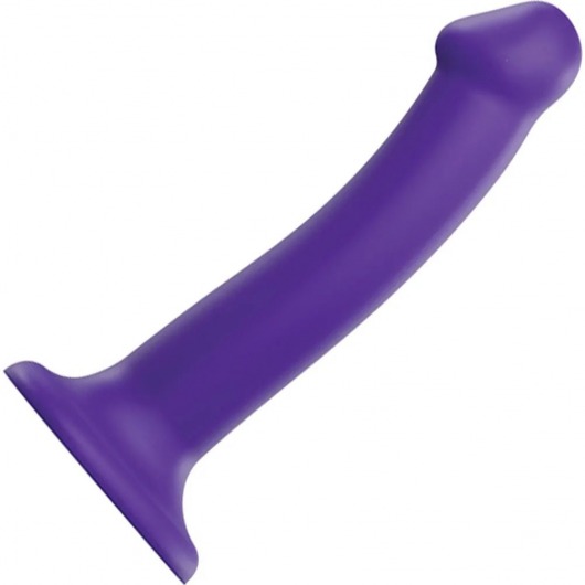 Фиолетовый фаллоимитатор-насадка Strap-On-Me Dildo Dual Density size M - 18 см. - Strap-on-me - купить с доставкой в Энгельсе