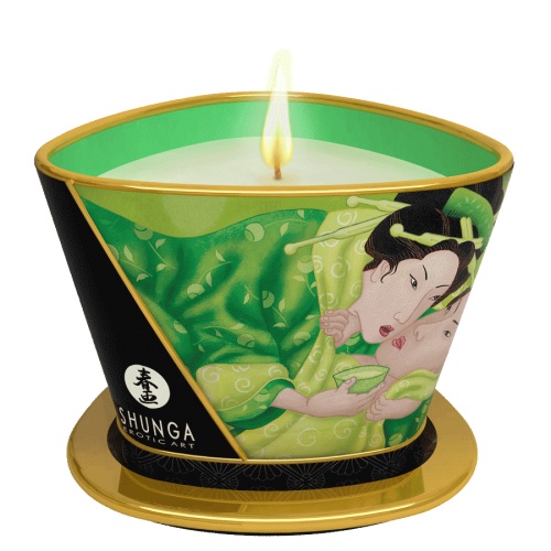 Массажная свеча Exotic Green Tea с ароматом зелёного чая - 170 мл. - Shunga - купить с доставкой в Энгельсе