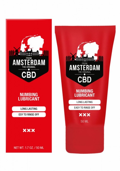 Пролонгирующий лубрикант Numbing CBD from Amsterdam - 50 мл. - Shots Media BV - купить с доставкой в Энгельсе